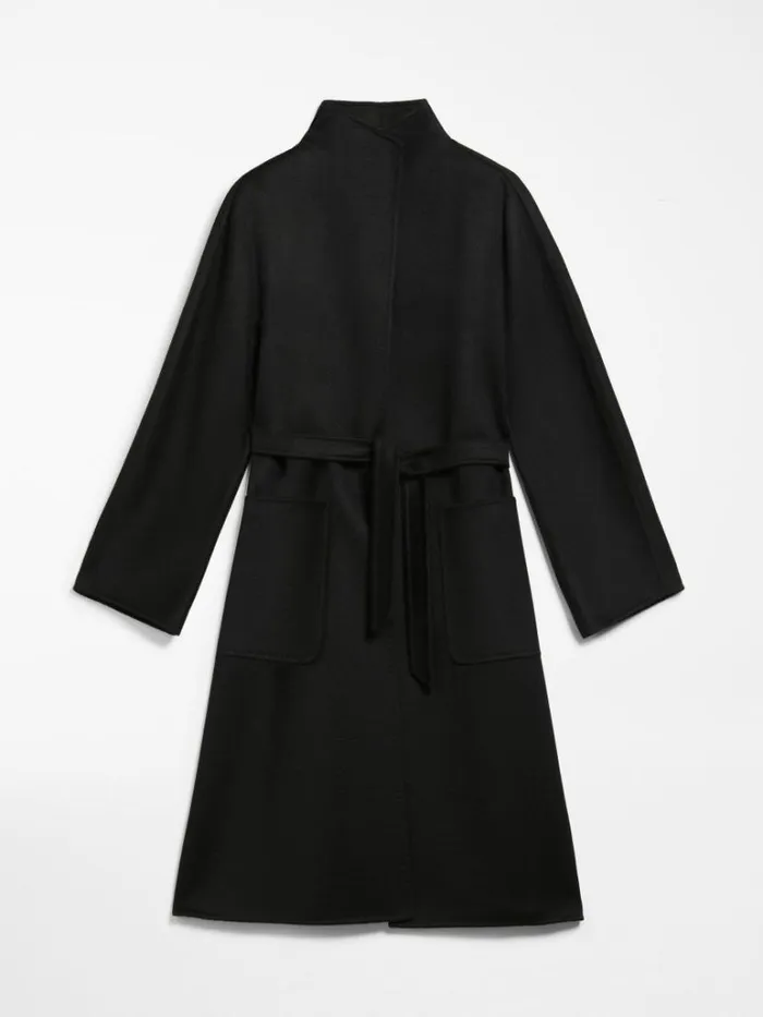 Women Max Mara Coats Cashmere Cardigan Coat Black