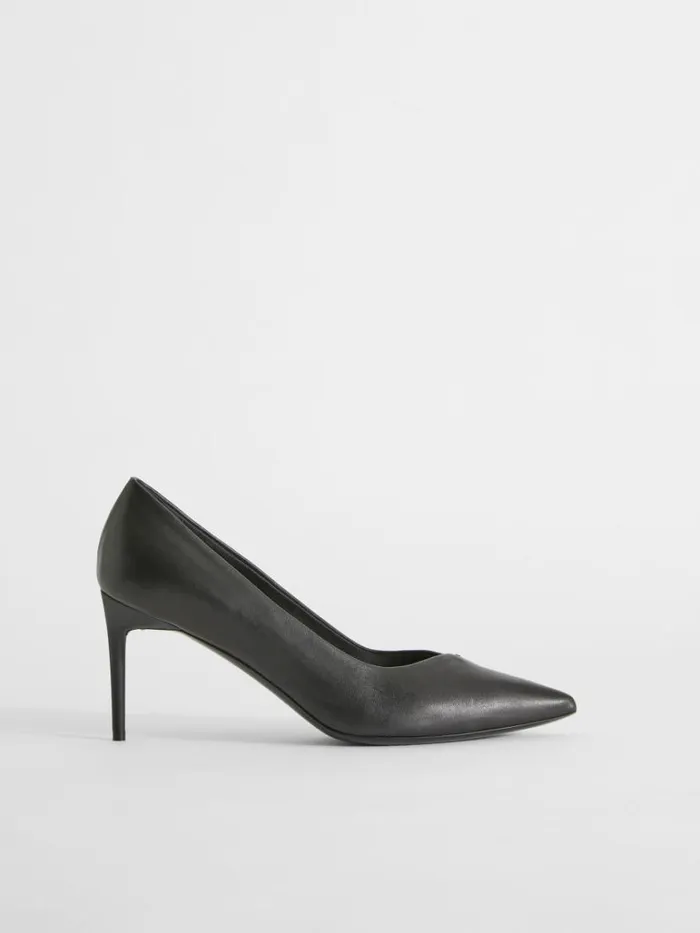 Women Max Mara Dcollet Nappa Leather Court Shoes Black