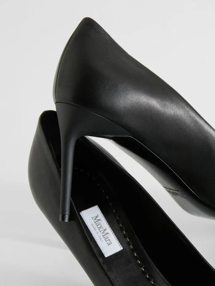 Women Max Mara Dcollet Nappa Leather Court Shoes Black