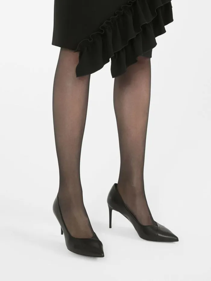 Women Max Mara Dcollet Nappa Leather Court Shoes Black
