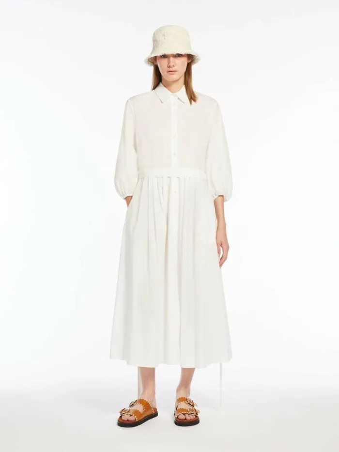 Women Max Mara Dresses Cotton Poplin Dress White