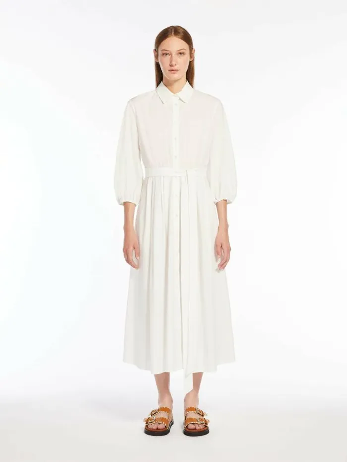 Women Max Mara Dresses Cotton Poplin Dress White