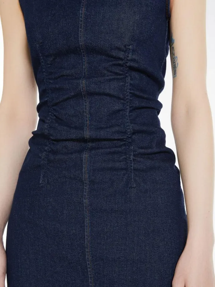 Women Max Mara Dresses Sleeveless Denim Dress Midnightblue