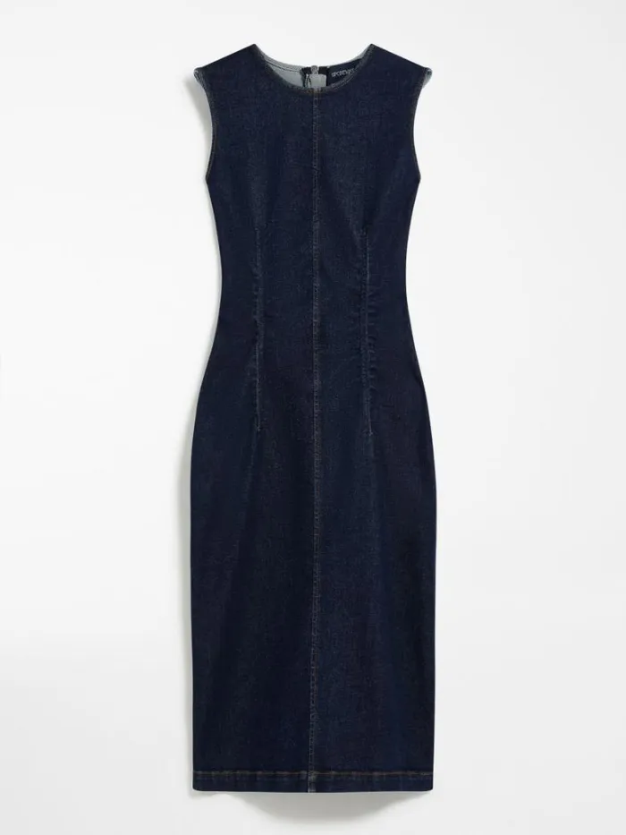 Women Max Mara Dresses Sleeveless Denim Dress Midnightblue