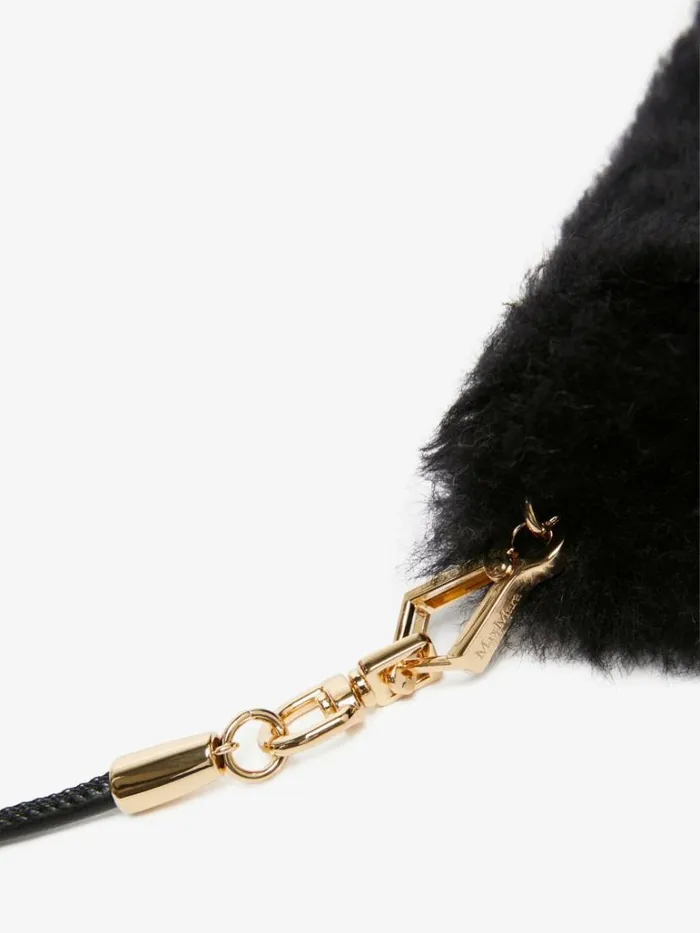 Women Max Mara Gloves Mittens In Teddy Fabric Black