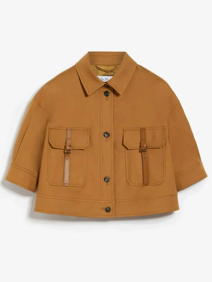 Women Max Mara Jackets And Blazers Cotton Canvas Cropped Jacket Tobacco