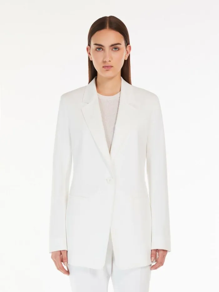 Women Max Mara Jackets And Blazers Cotton Gabardine Jacket White