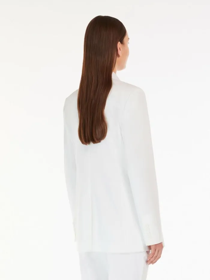 Women Max Mara Jackets And Blazers Cotton Gabardine Jacket White