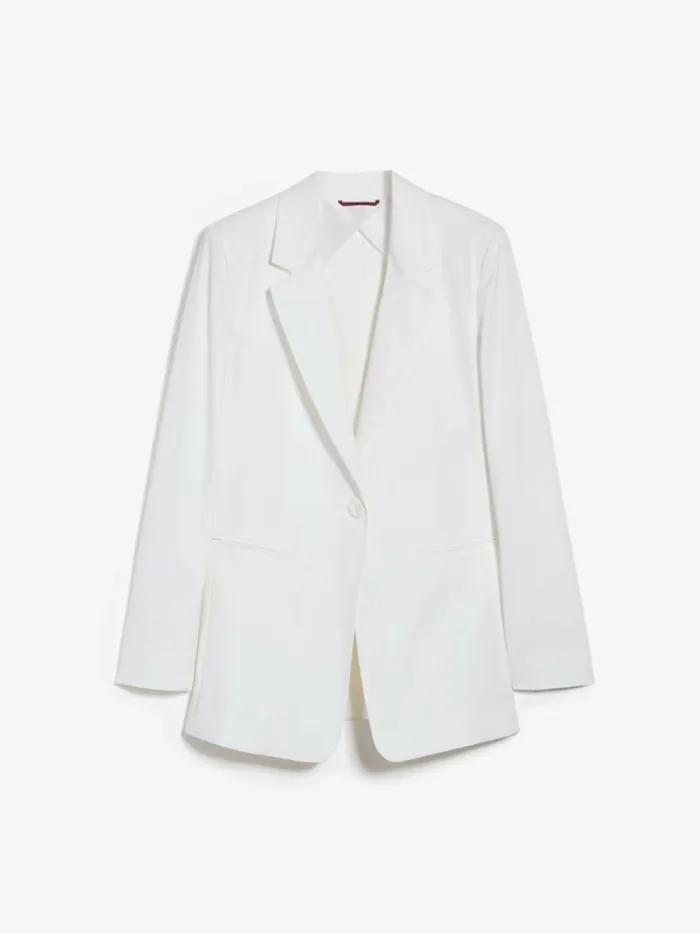 Women Max Mara Jackets And Blazers Cotton Gabardine Jacket White