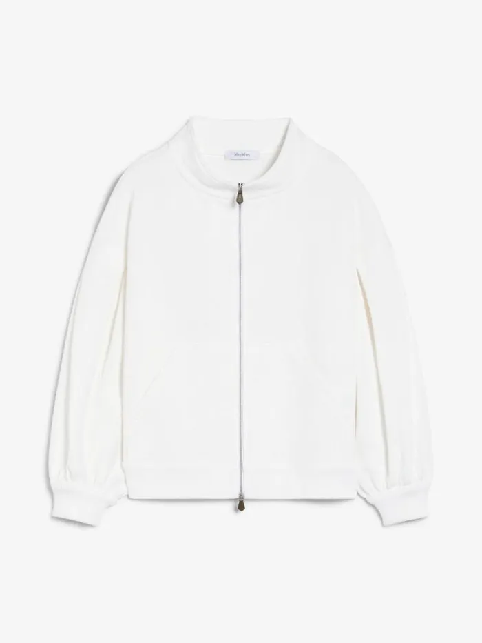 Women Max Mara Jackets And Blazers Cropped Cotton Logo Blouse White