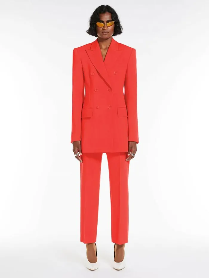 Women Max Mara Jackets And Blazers Doublebreasted Stretch Wool Blazer Coral