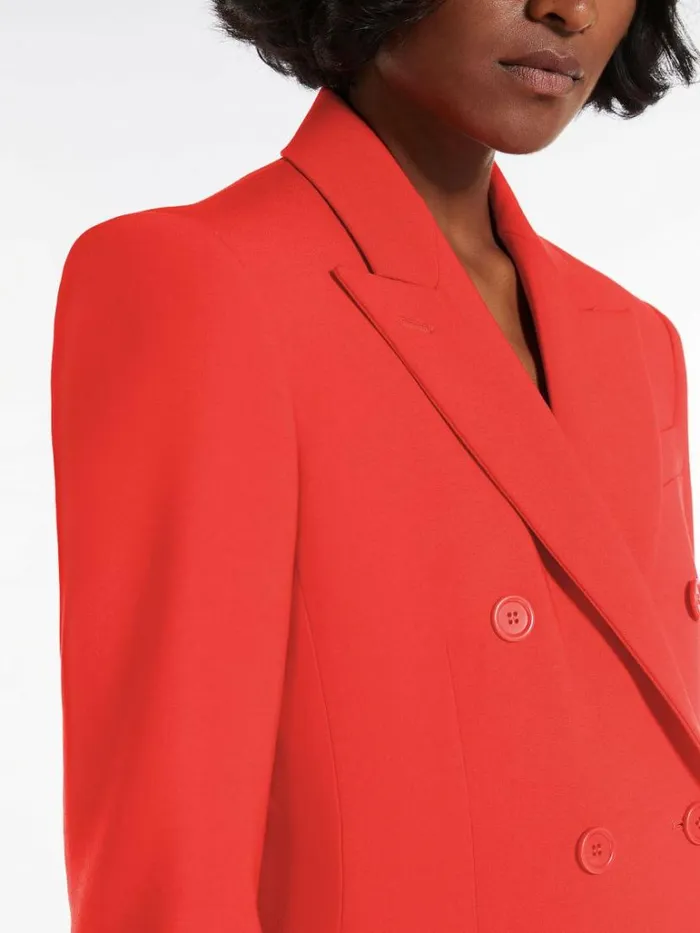 Women Max Mara Jackets And Blazers Doublebreasted Stretch Wool Blazer Coral