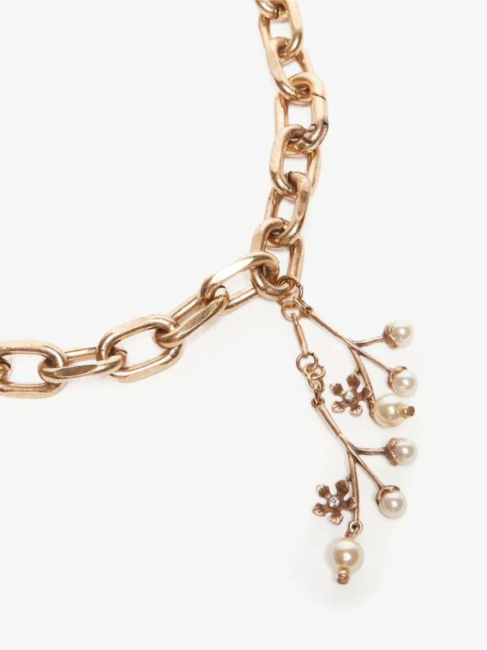 Women Max Mara Jewelry Chain Necklace With Pendants Gold