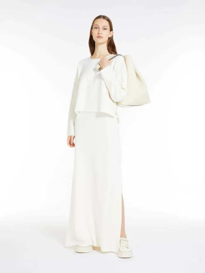 Women Max Mara Knitwear Boxy Wool Jumper White