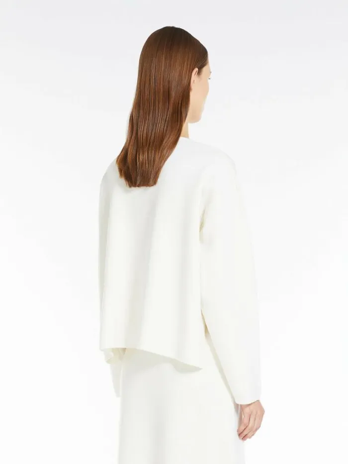Women Max Mara Knitwear Boxy Wool Jumper White