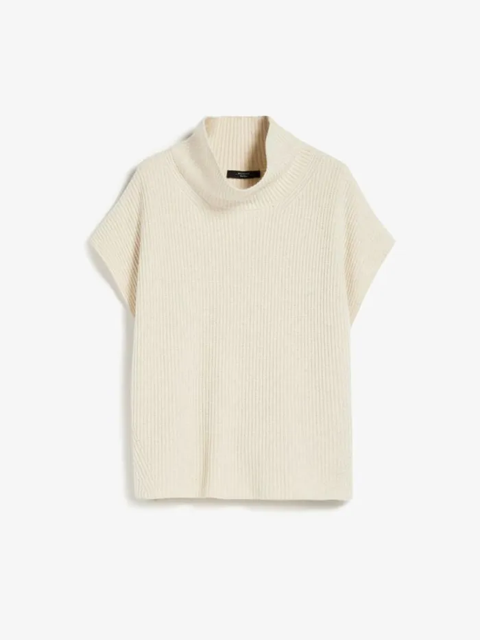 Women Max Mara Knitwear Wool Viscose And Cashmere Gilet Honey