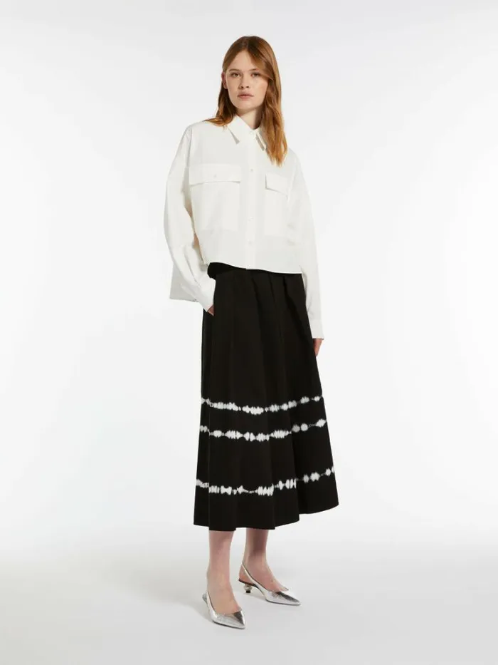 Women Max Mara Skirts Cotton Tiedye Skirt Black