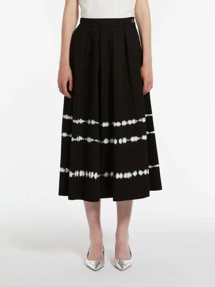 Women Max Mara Skirts Cotton Tiedye Skirt Black