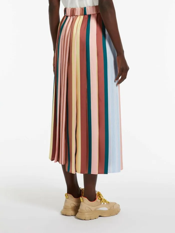 Women Max Mara Skirts Pleated Printed Twill Skirt Avio
