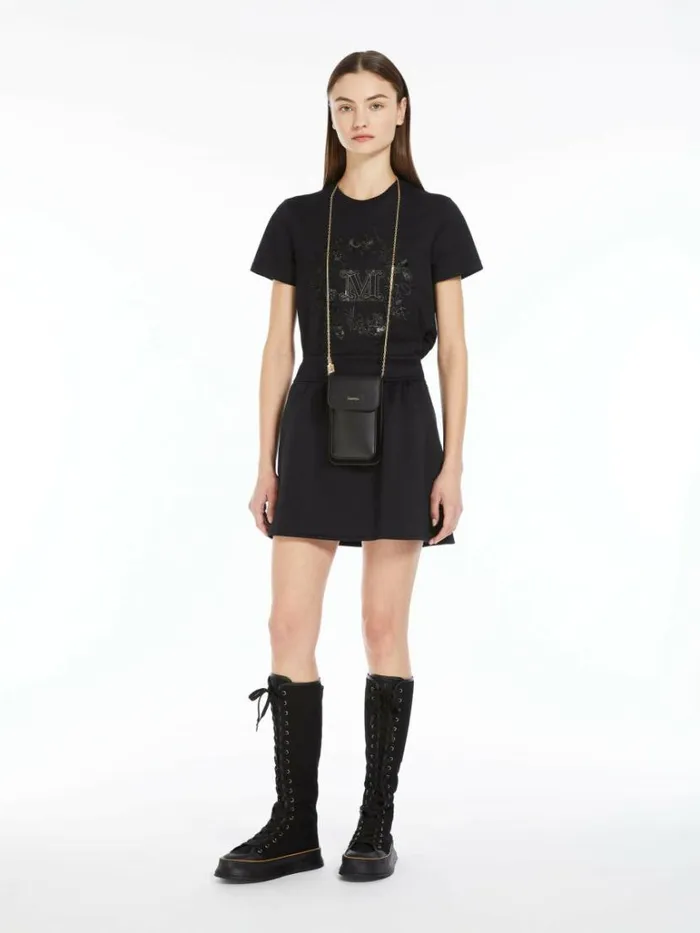 Women Max Mara Skirts Short Skirt In Cotton Scuba Fabric Black