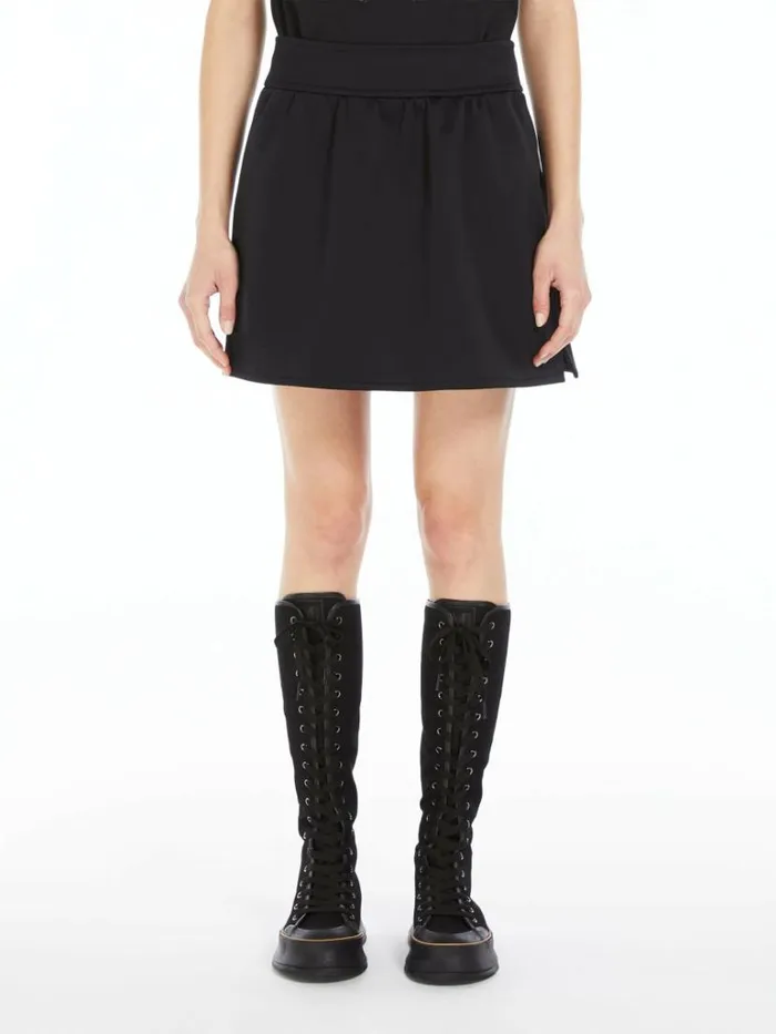 Women Max Mara Skirts Short Skirt In Cotton Scuba Fabric Black