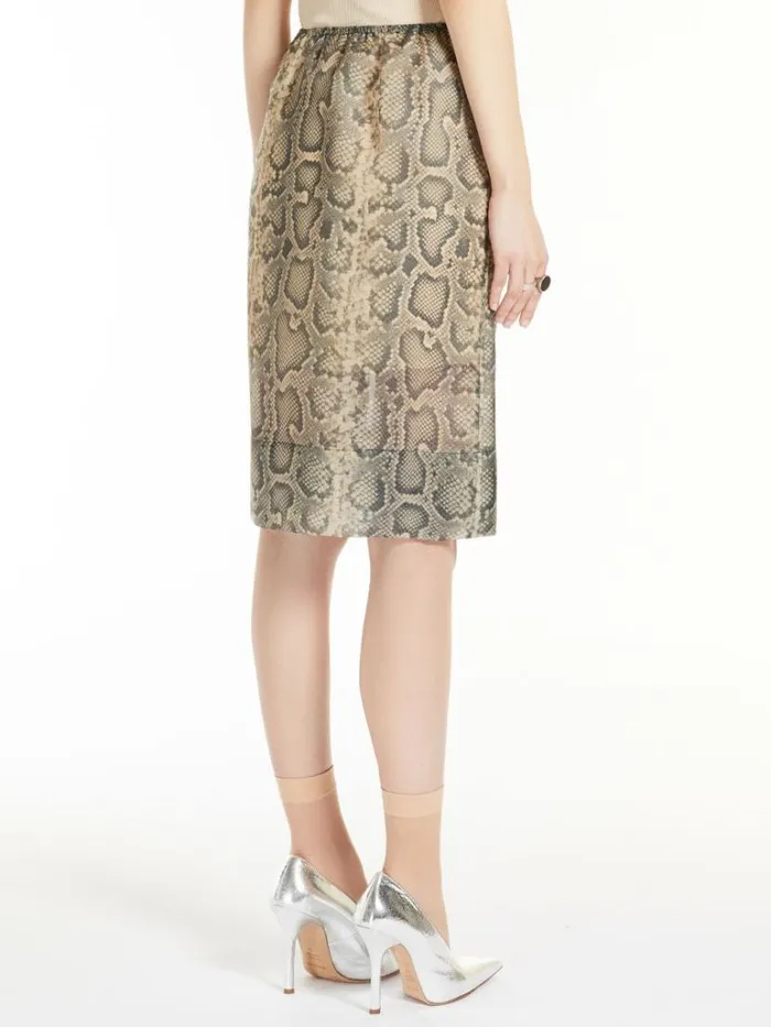 Women Max Mara Skirts Straight Pythonprint Skirt Beige