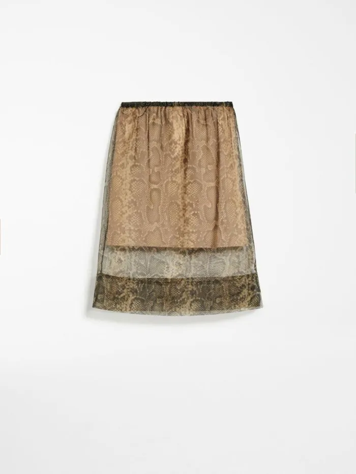 Women Max Mara Skirts Straight Pythonprint Skirt Beige