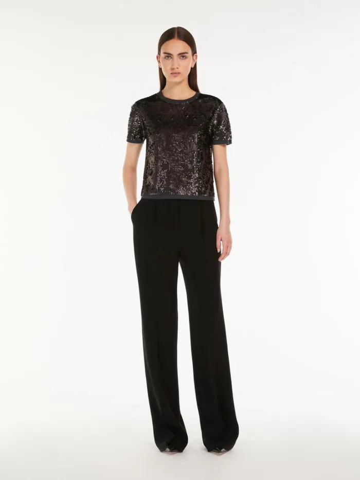 Women Max Mara Suit Flowing Cady Trousers Black