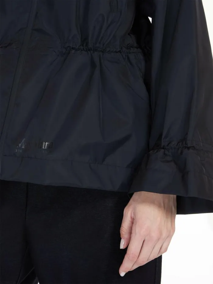 Women Max Mara Trench 3layer Technical Canvas Jacket Black