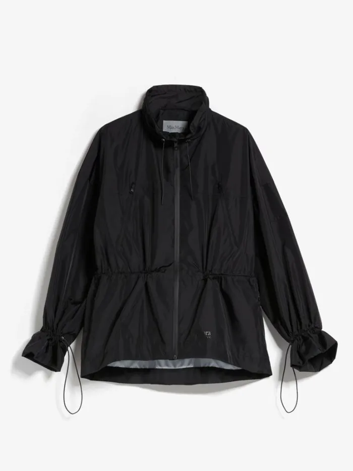 Women Max Mara Trench 3layer Technical Canvas Jacket Black