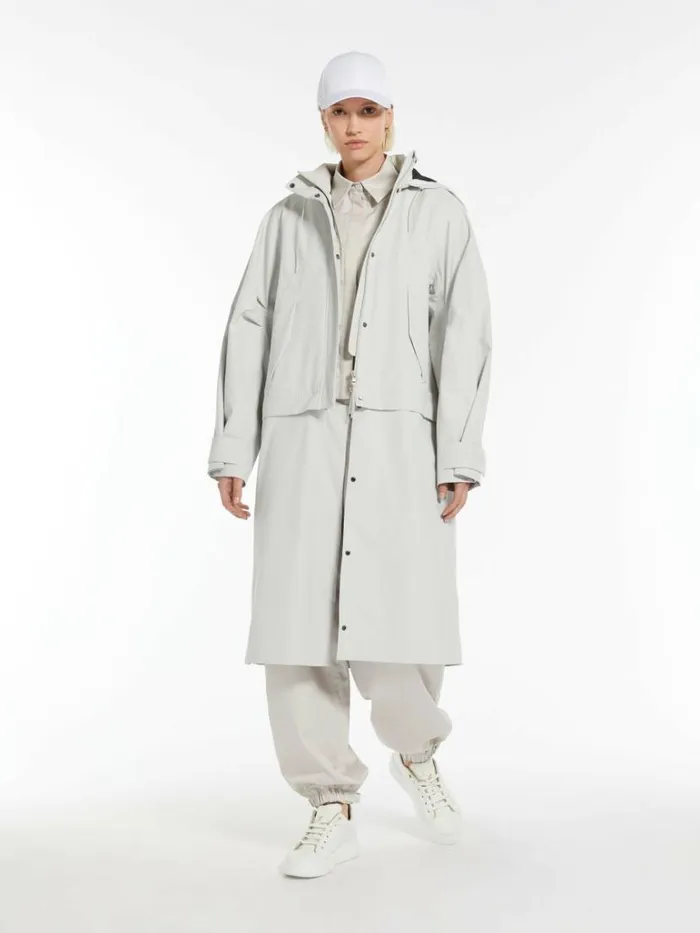 Women Max Mara Trench Modular Technical Fabric Parka Stone