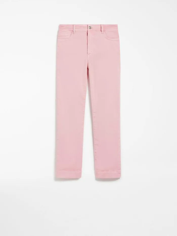 Women Max Mara Trousers And Jeans Denim Mini Flare Trousers Pink