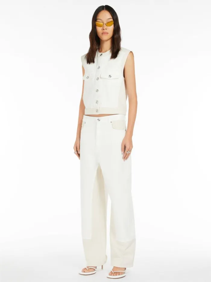 Women Max Mara Trousers And Jeans Fivepocket Baggy Trousers White