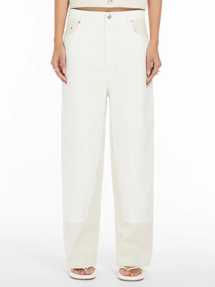 Women Max Mara Trousers And Jeans Fivepocket Baggy Trousers White