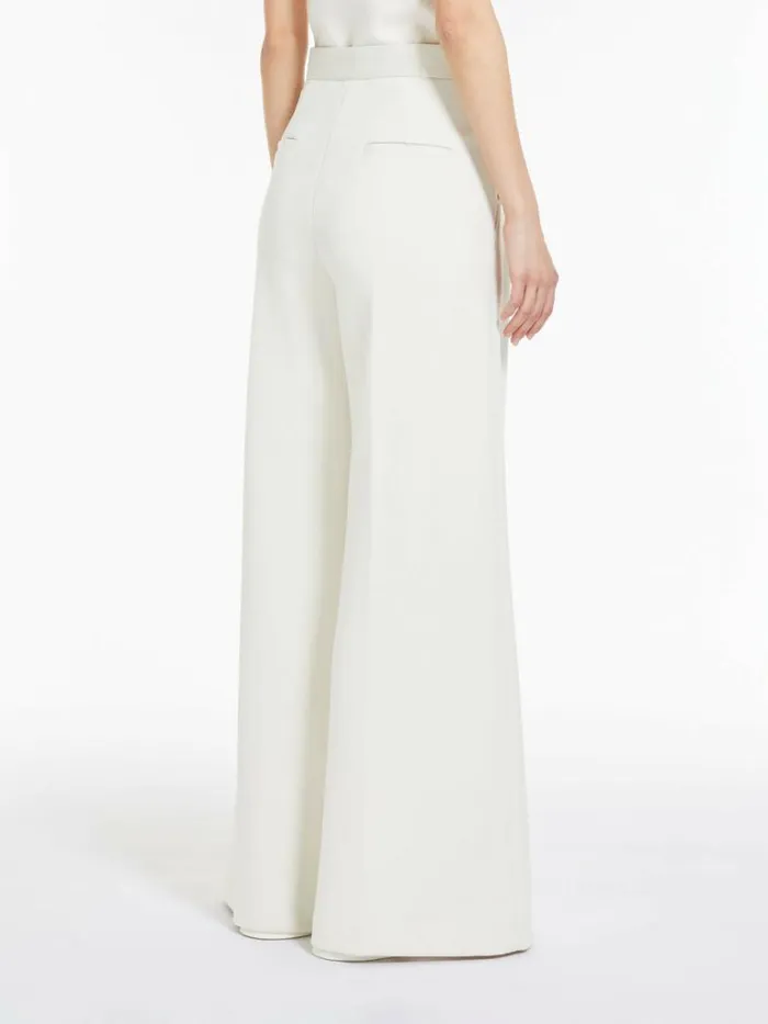 Women Max Mara Trousers And Jeans Flared Trousers In Scuba Jersey Ivory