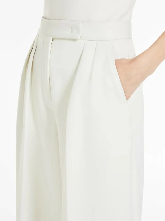 Women Max Mara Trousers And Jeans Flared Trousers In Scuba Jersey Ivory