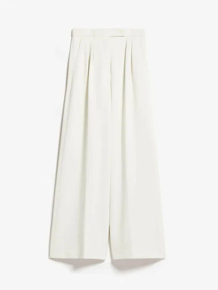 Women Max Mara Trousers And Jeans Flared Trousers In Scuba Jersey Ivory