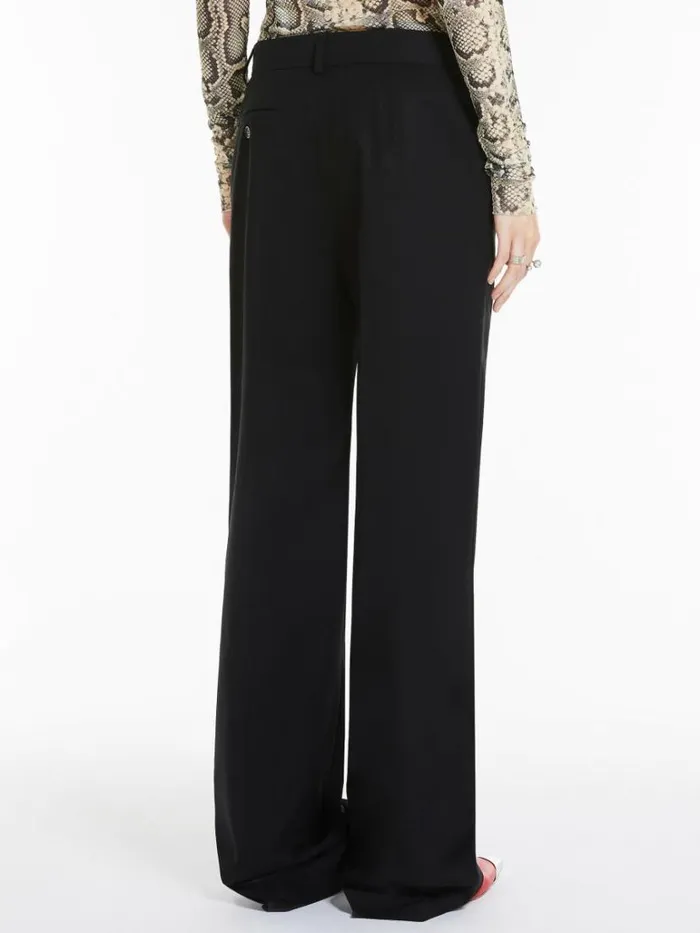 Women Max Mara Trousers And Jeans Waterproof Gabardine Boyfriend Trousers Black