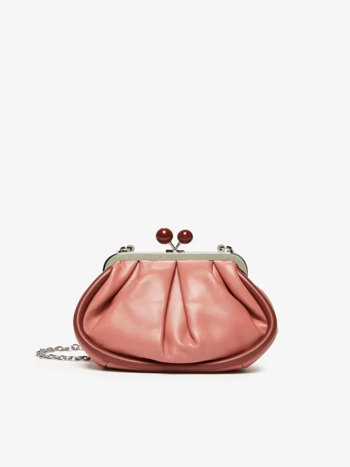 Women Max Mara Weekend Bag Small Nappa Leather Pasticcino Bag Antique Rose