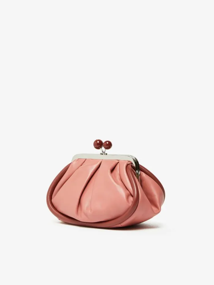 Women Max Mara Weekend Bag Small Nappa Leather Pasticcino Bag Antique Rose