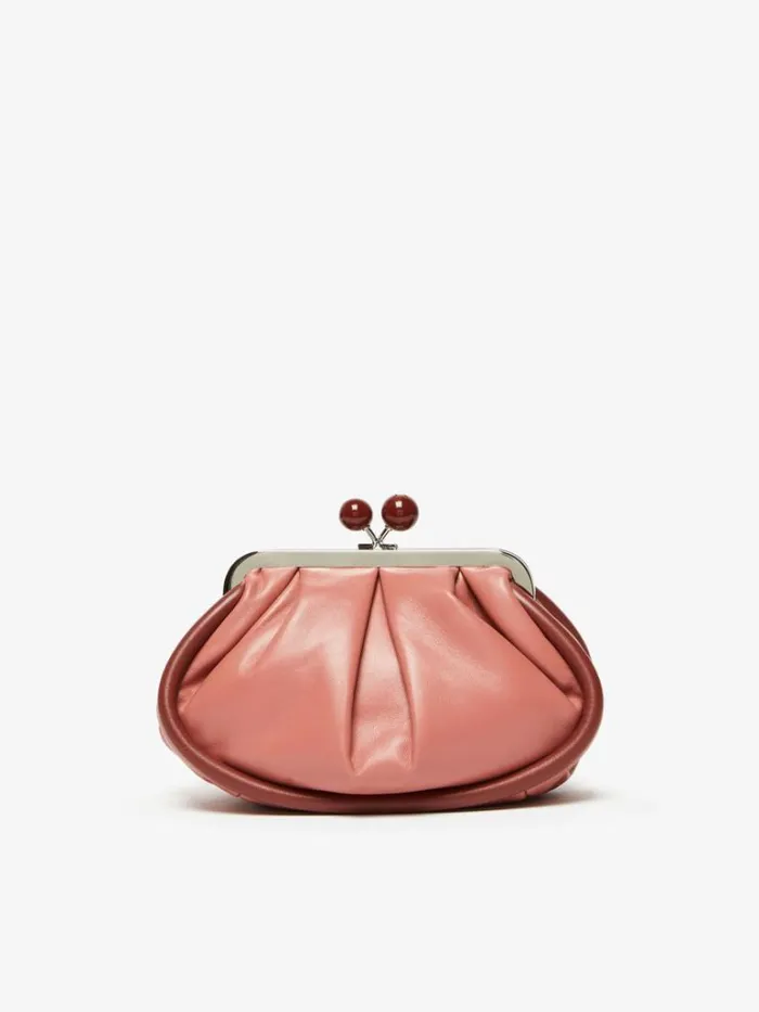 Women Max Mara Weekend Bag Small Nappa Leather Pasticcino Bag Antique Rose