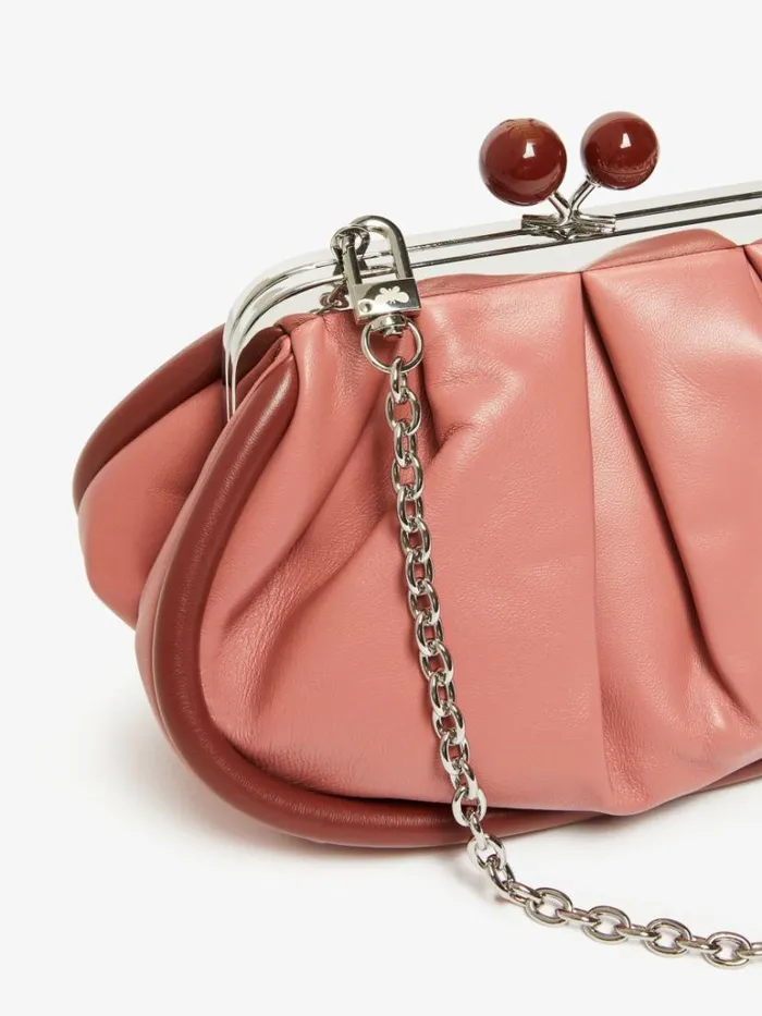 Women Max Mara Weekend Bag Small Nappa Leather Pasticcino Bag Antique Rose