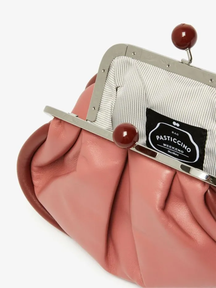 Women Max Mara Weekend Bag Small Nappa Leather Pasticcino Bag Antique Rose