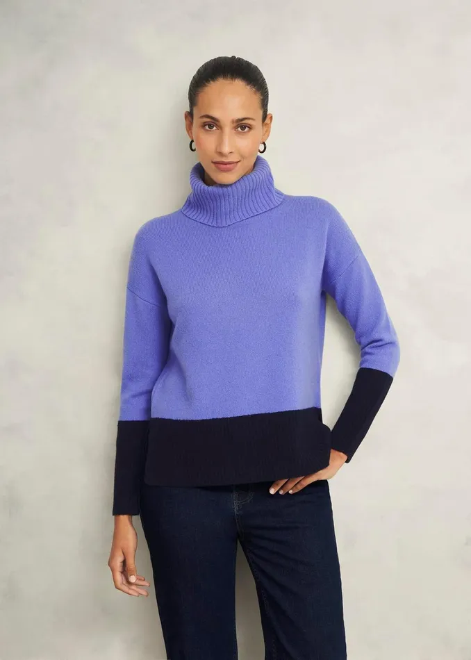 Women Melodie Wool Blend Jumper Blue Hobbs Navy Hobbs Jumpers and Cardigans