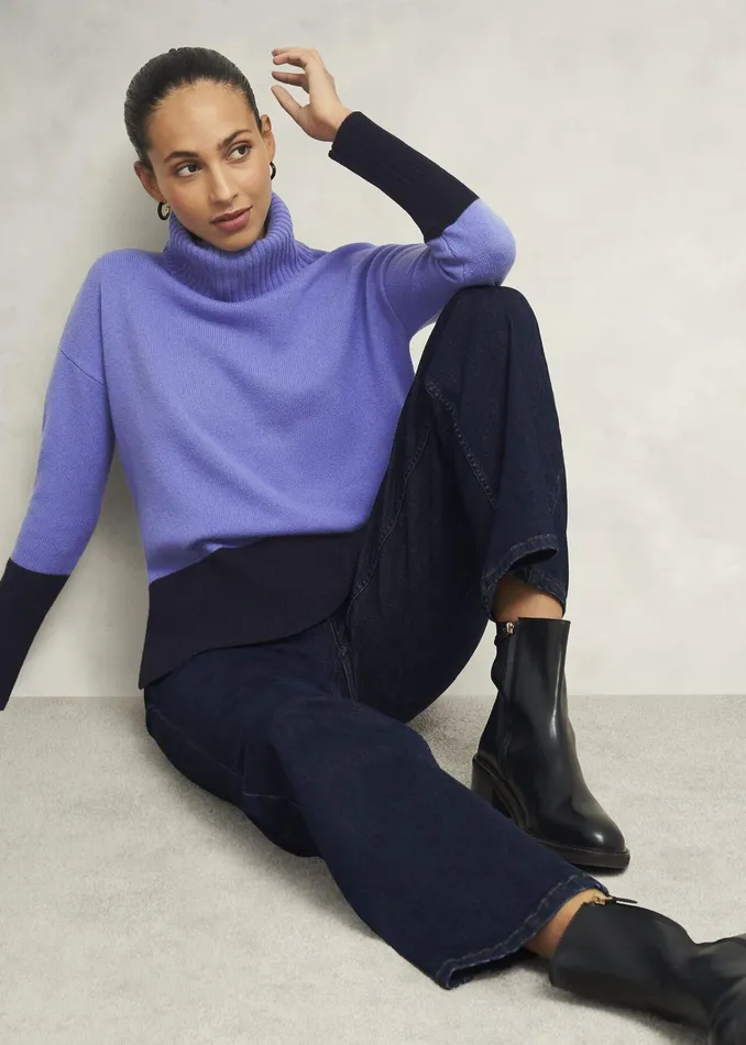Women Melodie Wool Blend Jumper Blue Hobbs Navy Hobbs Jumpers and Cardigans