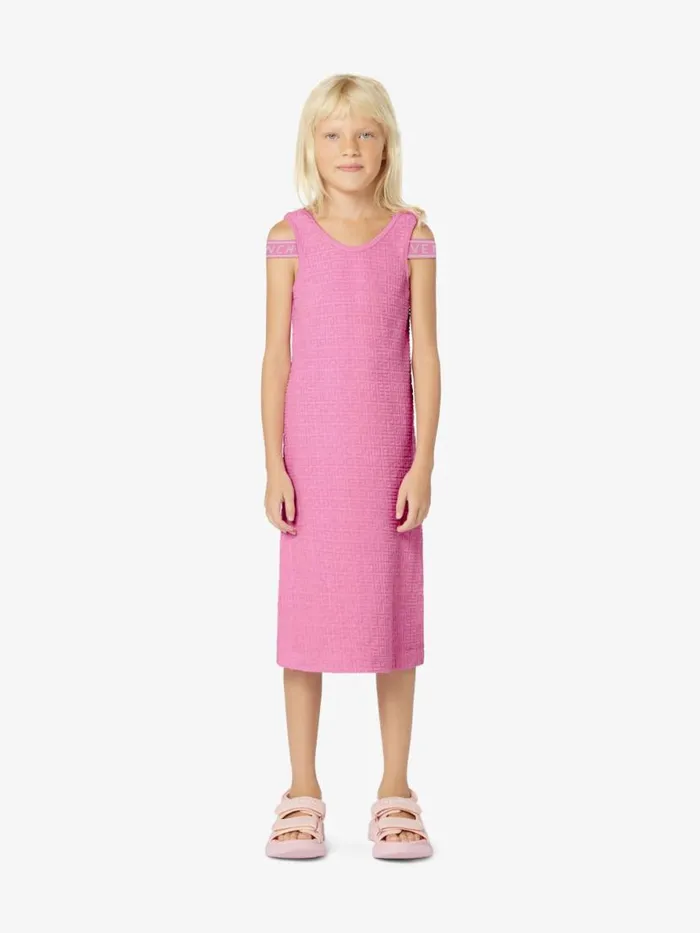 WomenMen Baby 1 Month To 3 Years Givenchy Tank Dress In 4G Cotton Towelling Jacquard Pink