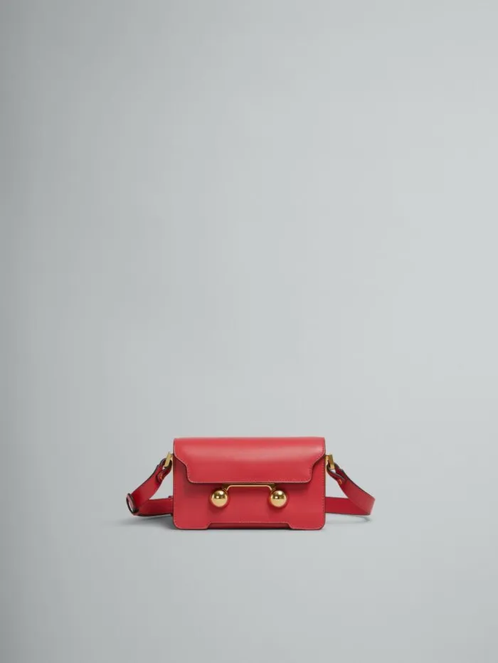 WomenMen Marni Crossbody Bags Red Leather Trunkaroo Mini Shoulder Bag