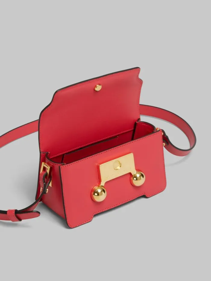 WomenMen Marni Crossbody Bags Red Leather Trunkaroo Mini Shoulder Bag