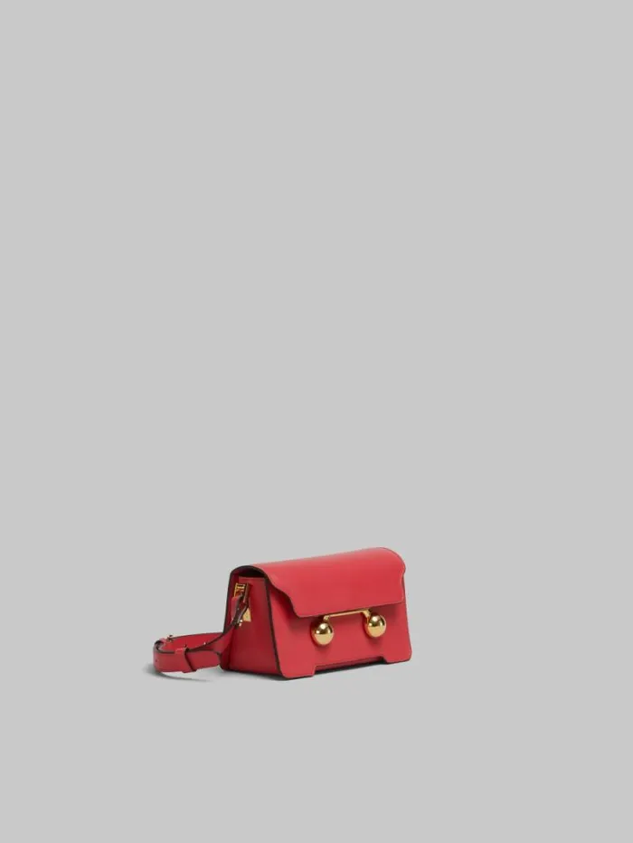 WomenMen Marni Crossbody Bags Red Leather Trunkaroo Mini Shoulder Bag