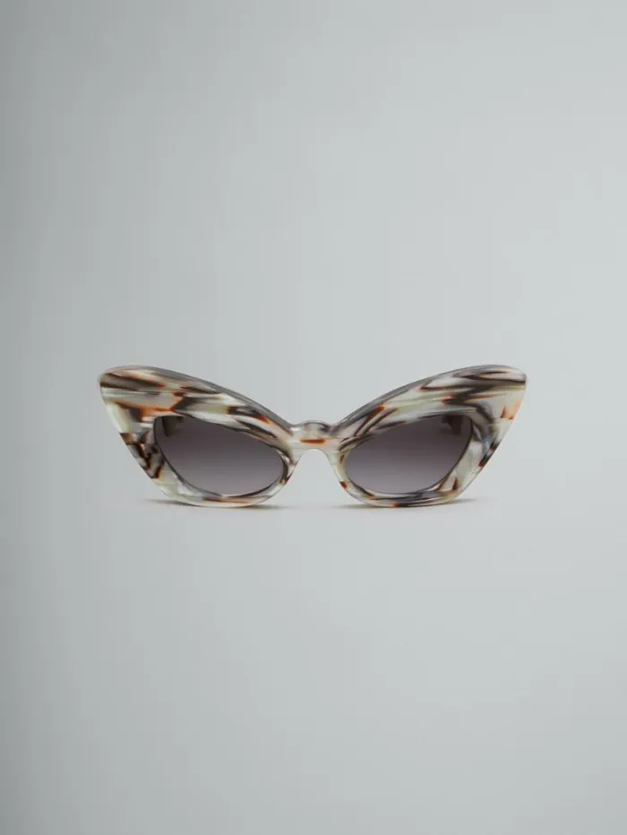 WomenMen Marni Sunglasses Pearlescent Brown Caelicola Sunglasses